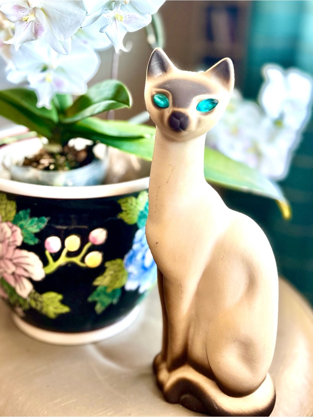 Vintage Siamese Cat  Porcelain Collectible